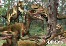 Jurasic mayhem with T Rex Feeding Frenzy chasing other Dinosaurs 3D